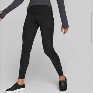 Athleta moto side zip leggings size petite large black